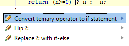 Convert ternary operator intention popup